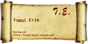 Tugyi Erik névjegykártya